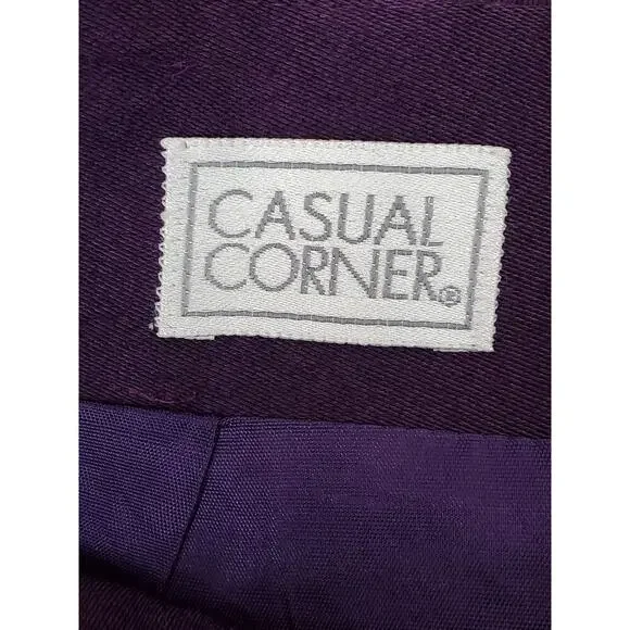 CASUAL CORNER Women's Purple Straight Skirt Sz 8 NO BELT - Picture 7 of 8